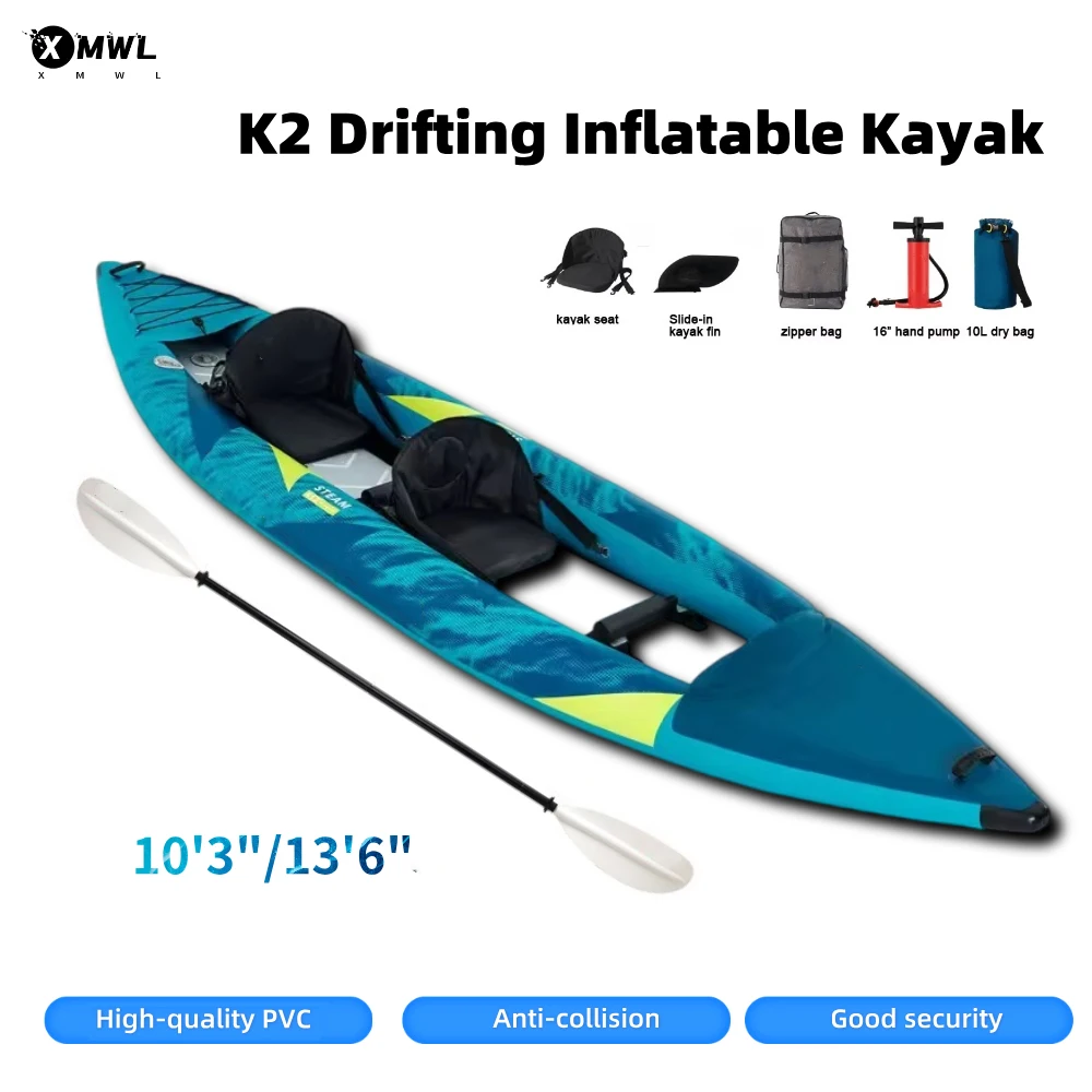 Fishing Kayak Seat - Opblaasbare kano-kayakboot voor 1-2 personen, 840D,
