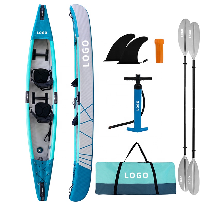 Fishing Kayak Sit In - Opblaasbare kajak met drop stitch, 2-persoons,