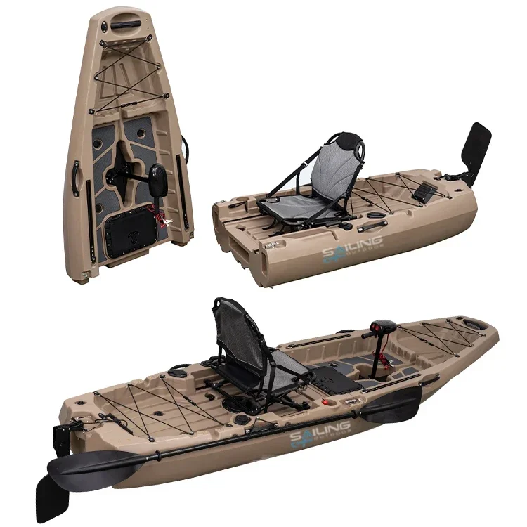 Fishing Kayak Pedal Drive - 9,5ft 1-persoons opvouwbare plastic boot voor