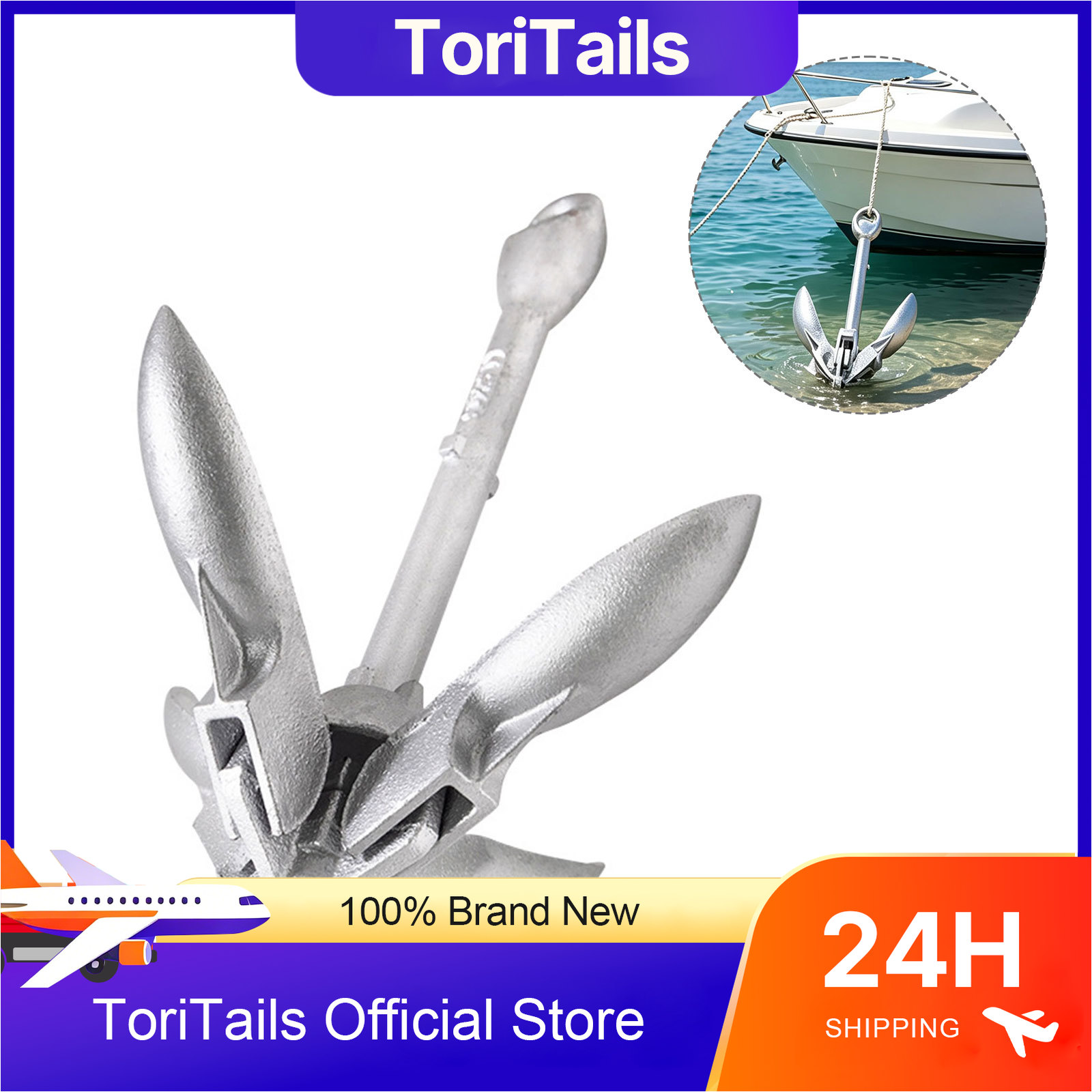 Fishing Kayak Anchor - KOETSU Opvouwbare Bootanker 0,7 kg Gegalvaniseerd