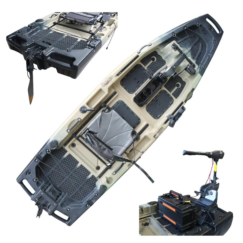 Fishing Kayak Pedal Drive - 1-persoons HDPE/PE zit-op-top CE gemotoriseerde zeekano