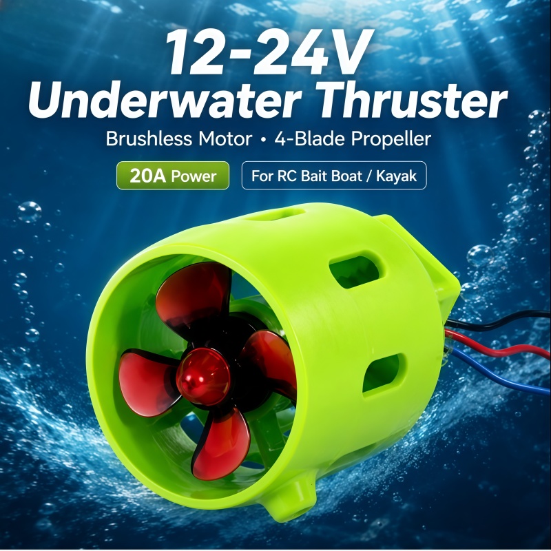 Fishing Kayak Trolling Motor - 12-24V 20A Borstelloze Onderwater Thruster 4