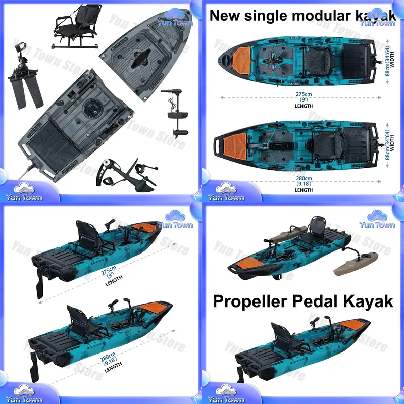 Fishing Kayak Pedal Drive - Modulaire Kayak 9.5ft Zit-op-Top Peddelvin Aangedreven