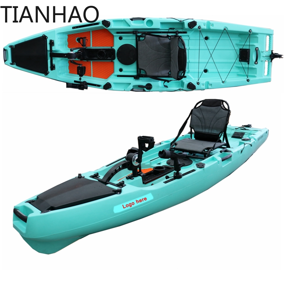 Fishing Kayak Pedal Drive - Roterende kajak met propellerpedaalaandrijving Kunststof kano