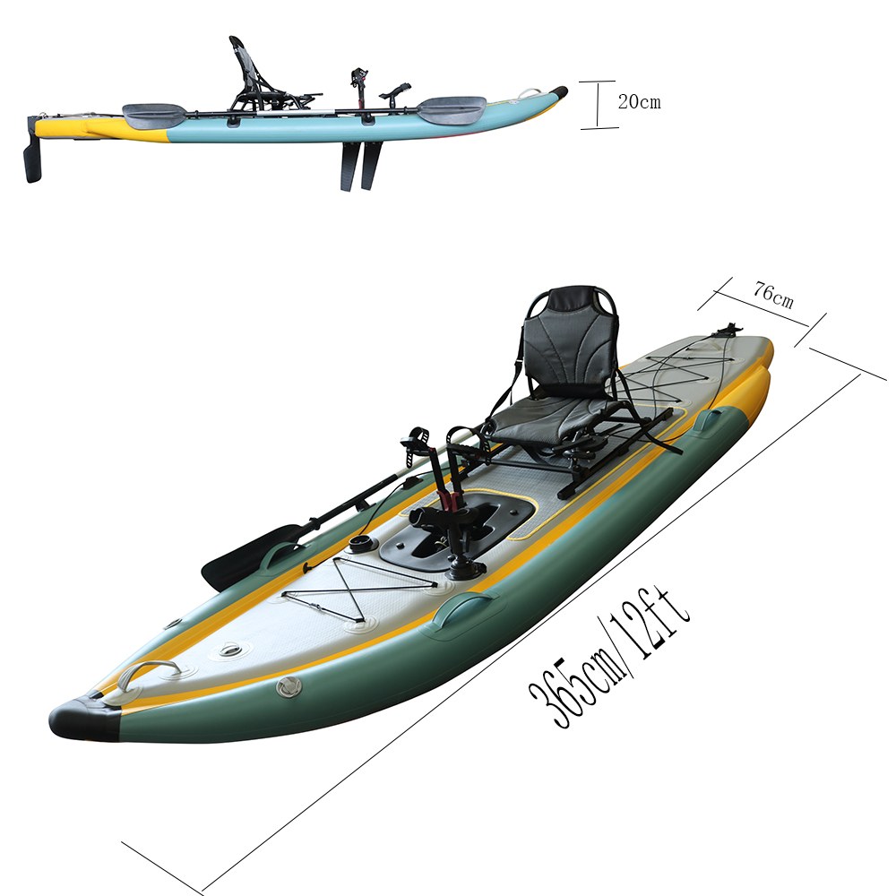 Opvouwbare opblaasbare PVC zit - Fishing Kayak Sit On Top recensie en prijs